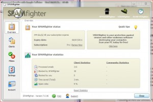 Spam Fighter Main Window