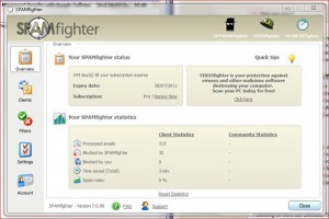Spam Fighter Main options screen capture