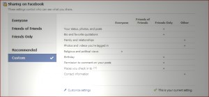Facebook Customize Settings Privacy